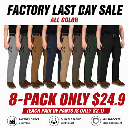 Men's 8-PACK FREEFLEX Tech Work Pants with 7 Pockets